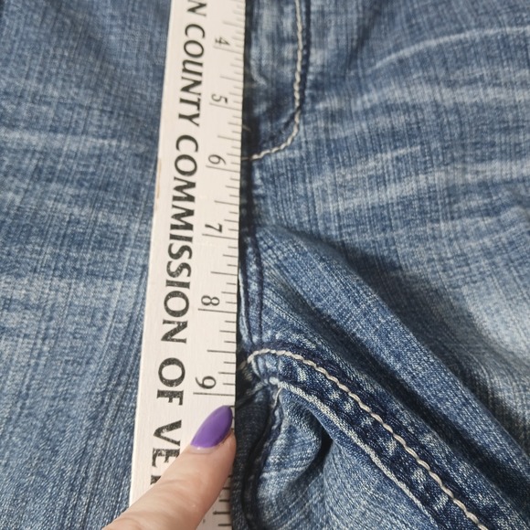 Hydraulic Lola Curvy Almost Bootcut Jeans Women 17/18 Blue Denim Distressed - Picture 7 of 15